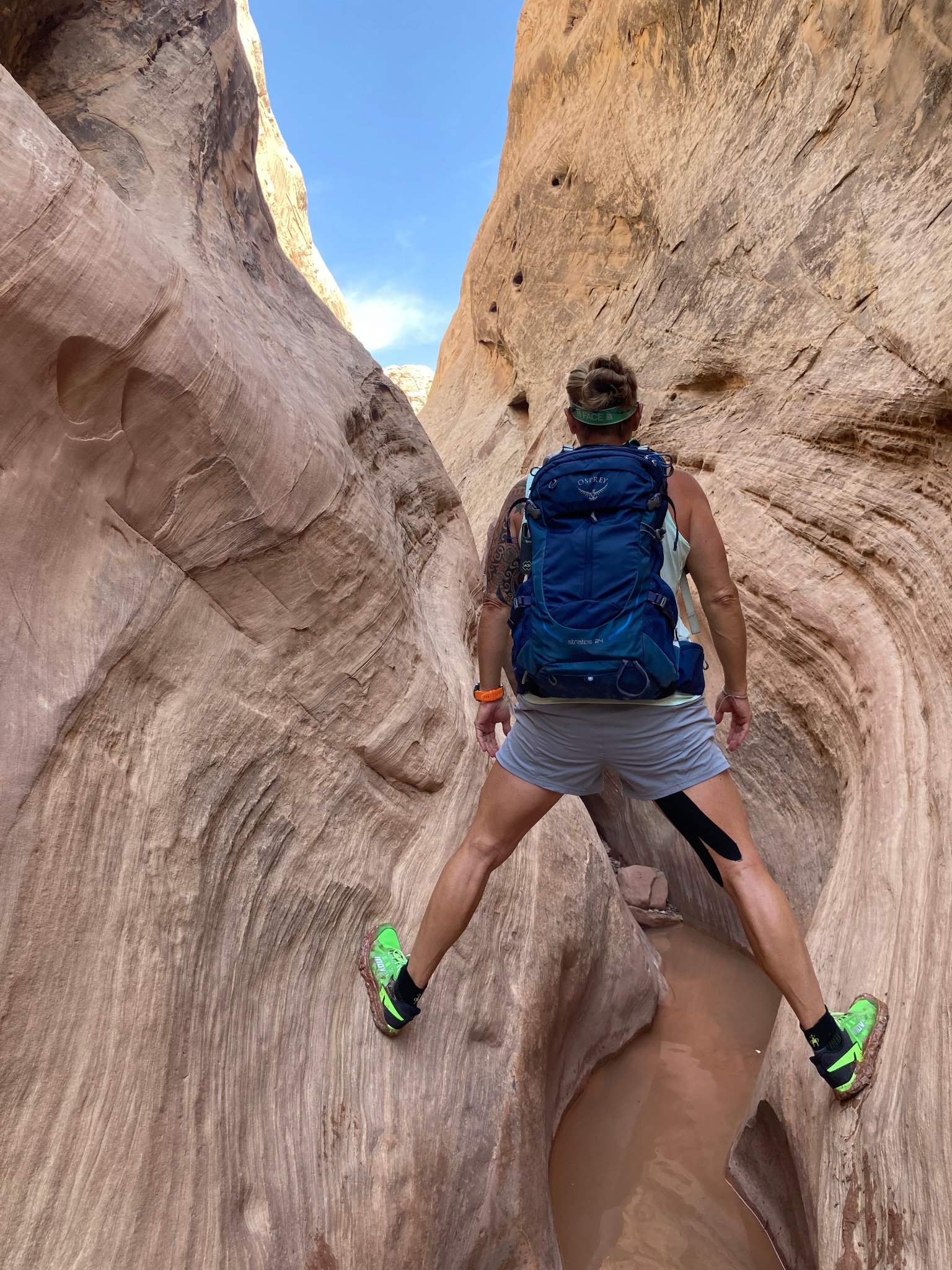 Adventure hike in Ding and Dang slot canyons, San Rafael Swell, Utah